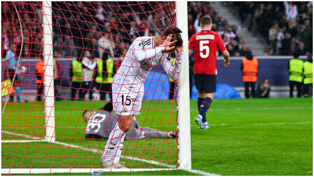  Arda Güler, desesperado contra el Lille. (Fuente: Cordon Press)