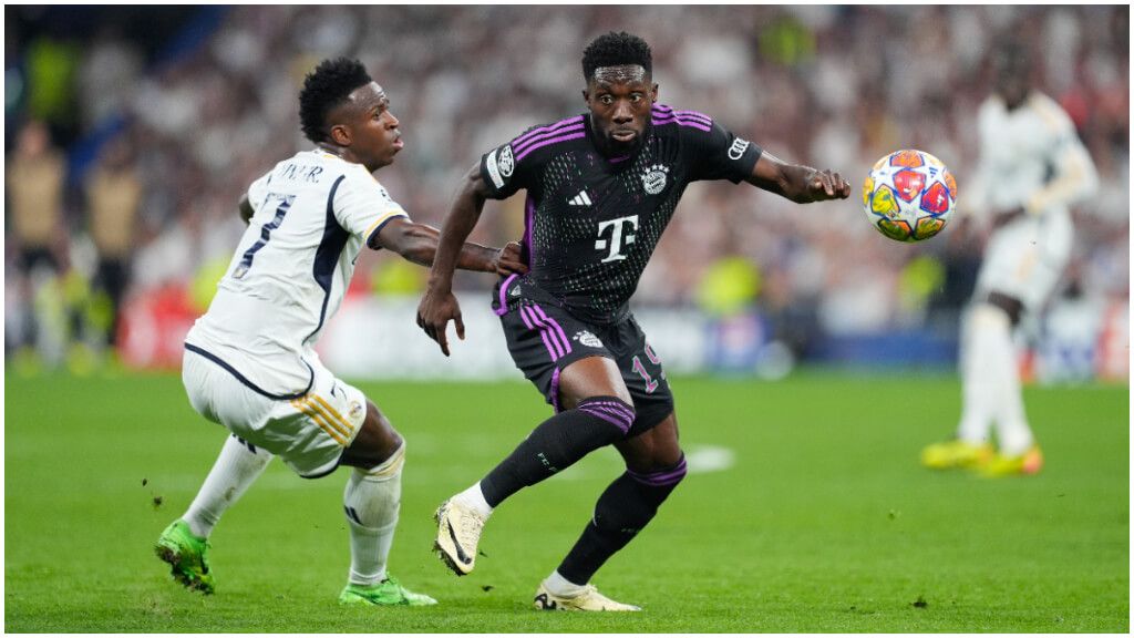  Alphonso Davies en un partido frente al Real Madrid de Champions League. (Fuente: Europa Press)