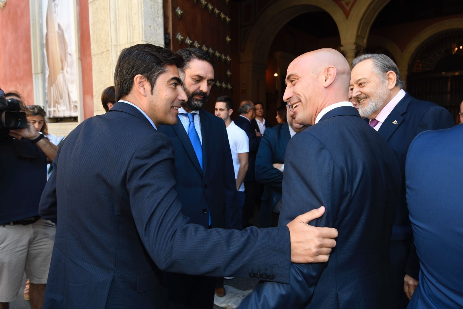  Ángel Haro y Luis Rubiales, en la Fundación Cajasol.