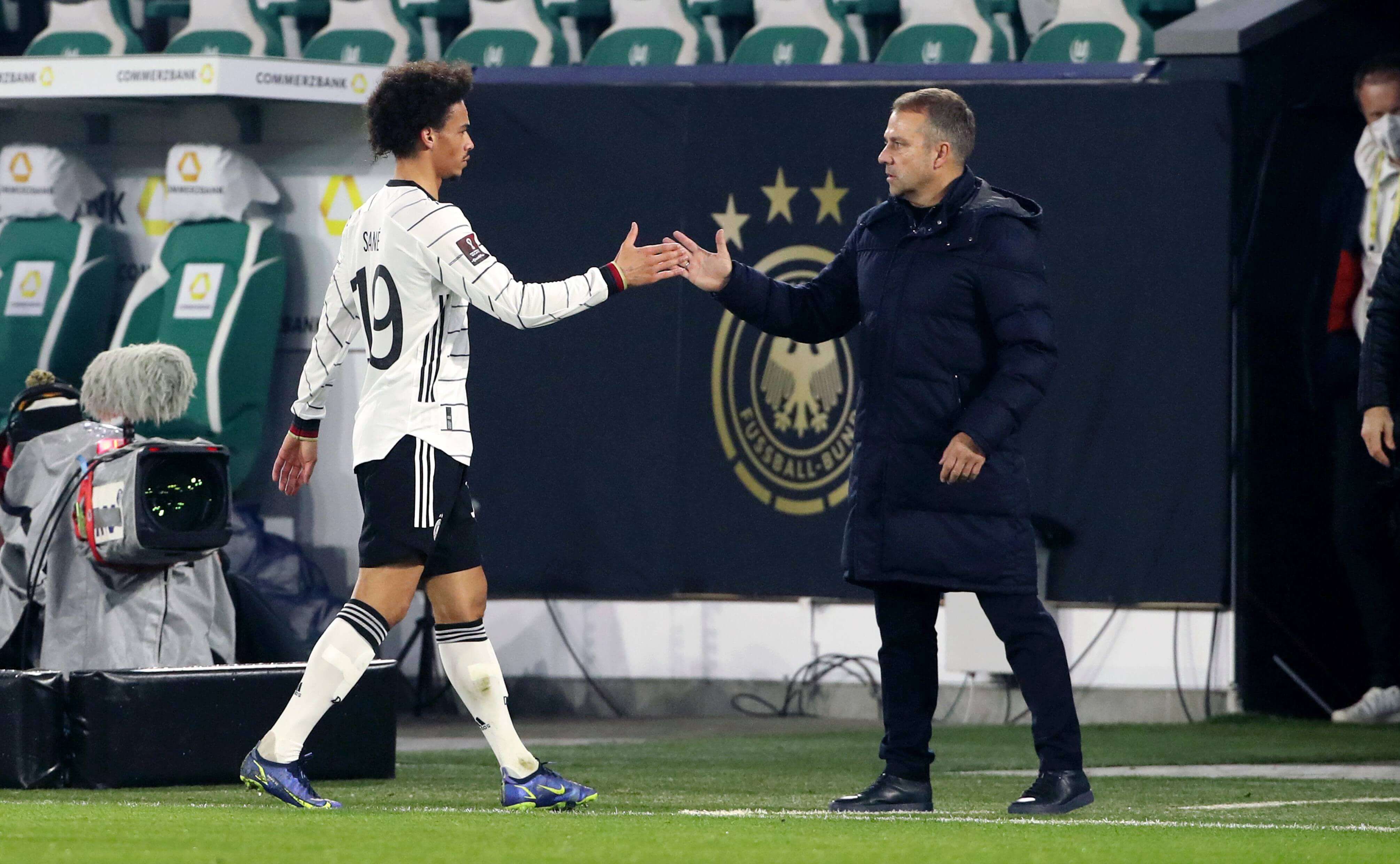  Leroy Sané y Hansi Flick en Alemania (Cordon Press)