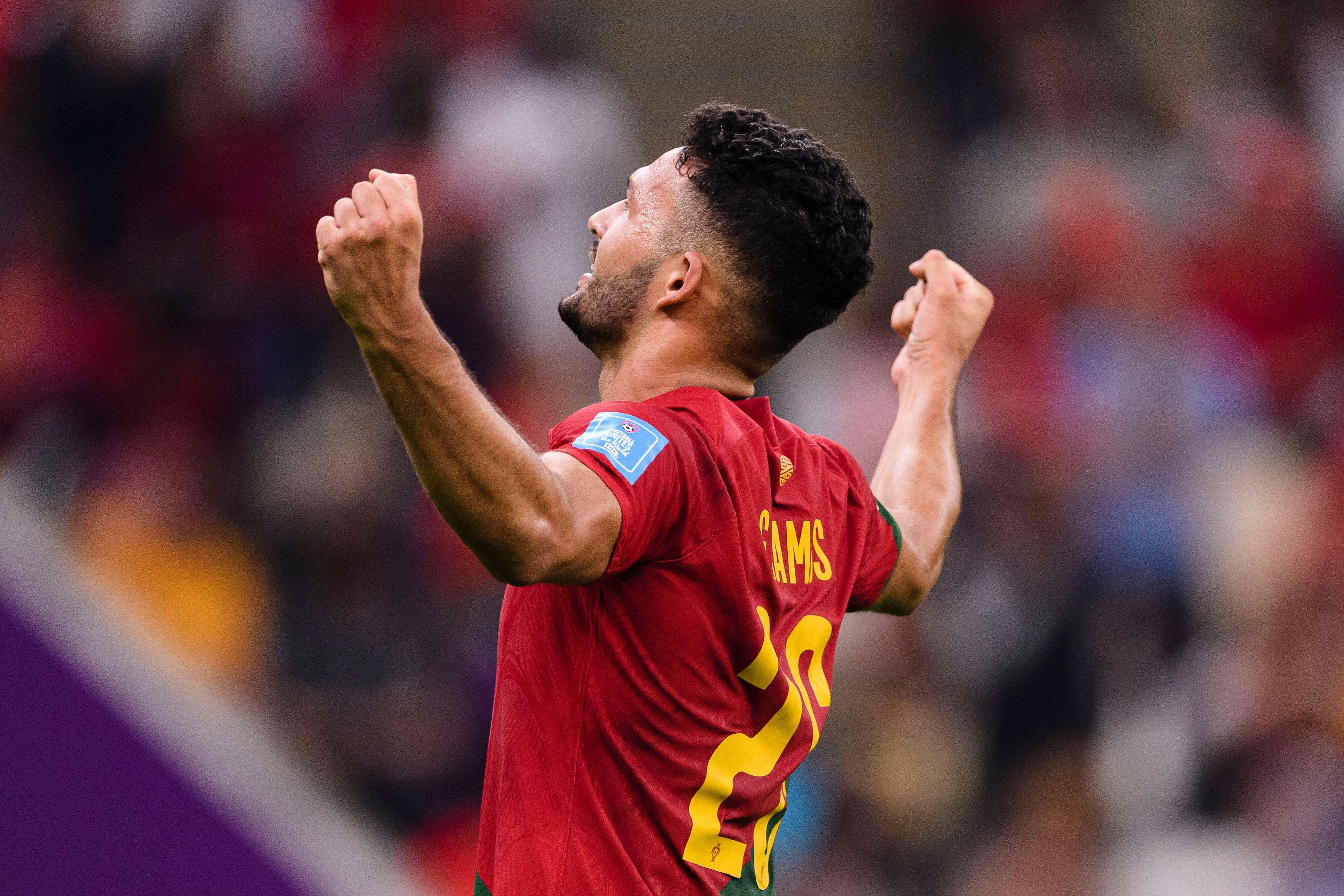 Gonçalo Ramos celebrando su tercer gol ante Suiza (Foto: Cordon Press).