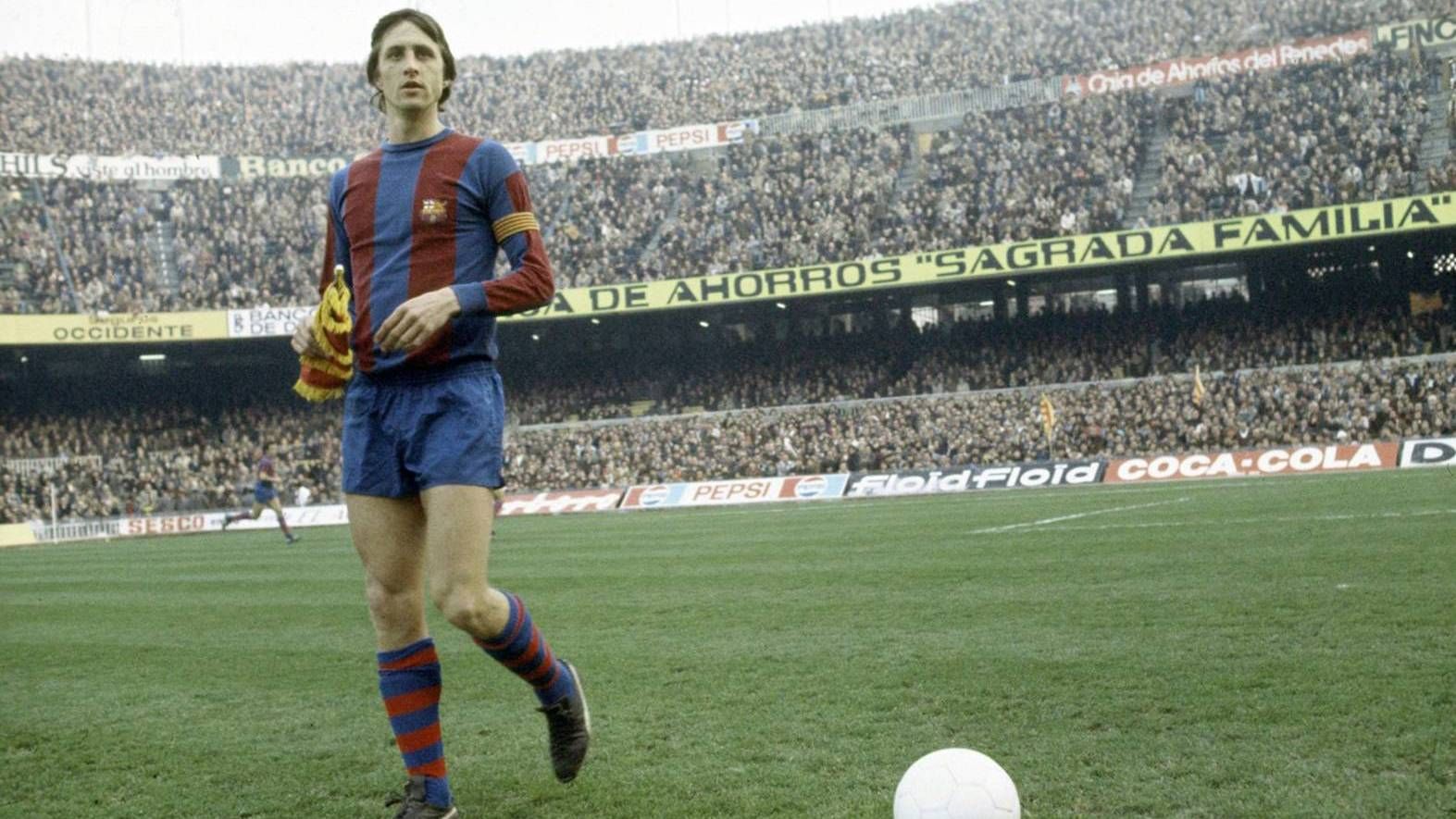 Johan Cruyff, el día de su debut con el Barcelona.