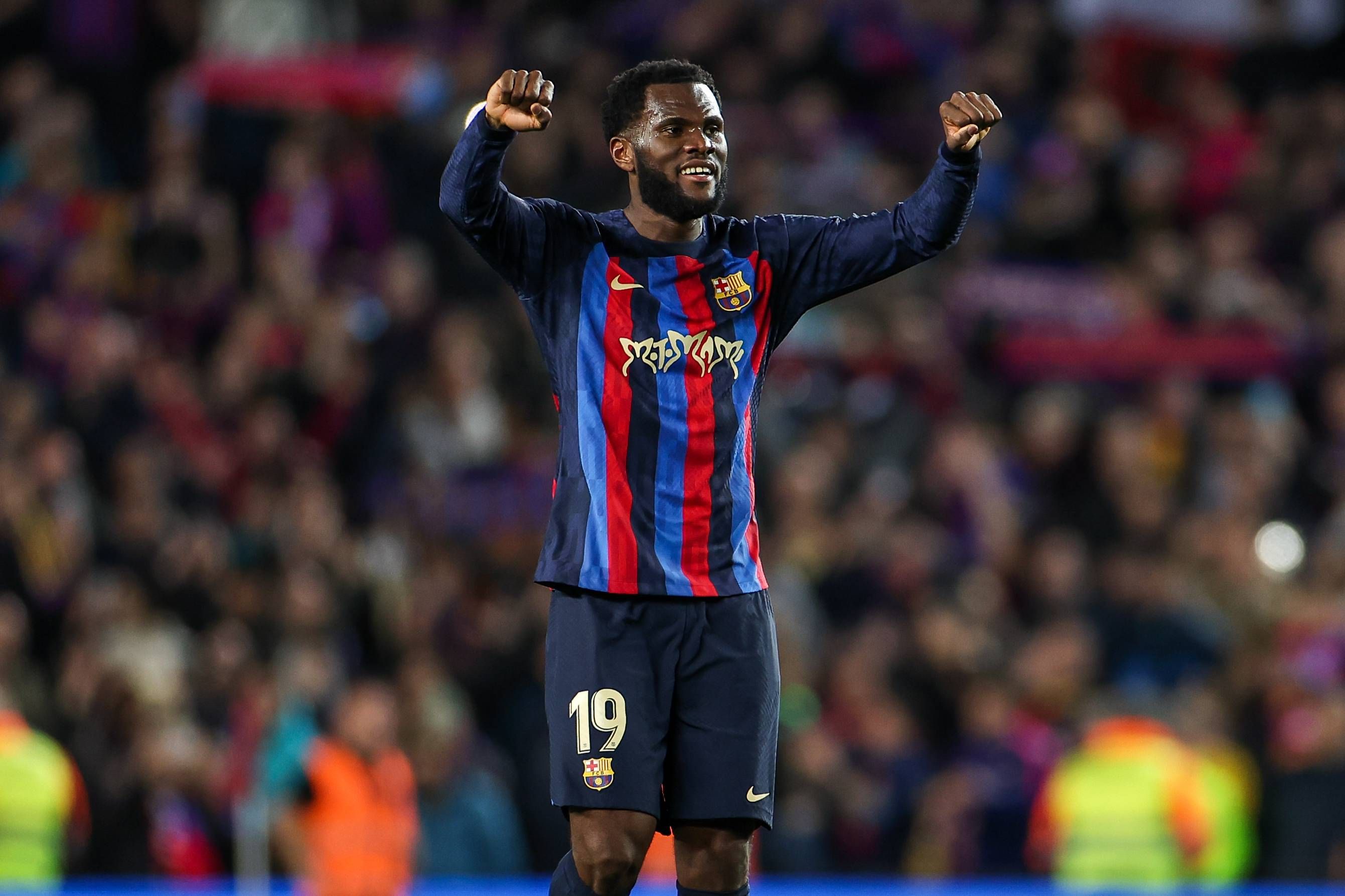 Kessié celebrando un gol en el Barcelona-Real Madrid (Foto: Cordon Press).