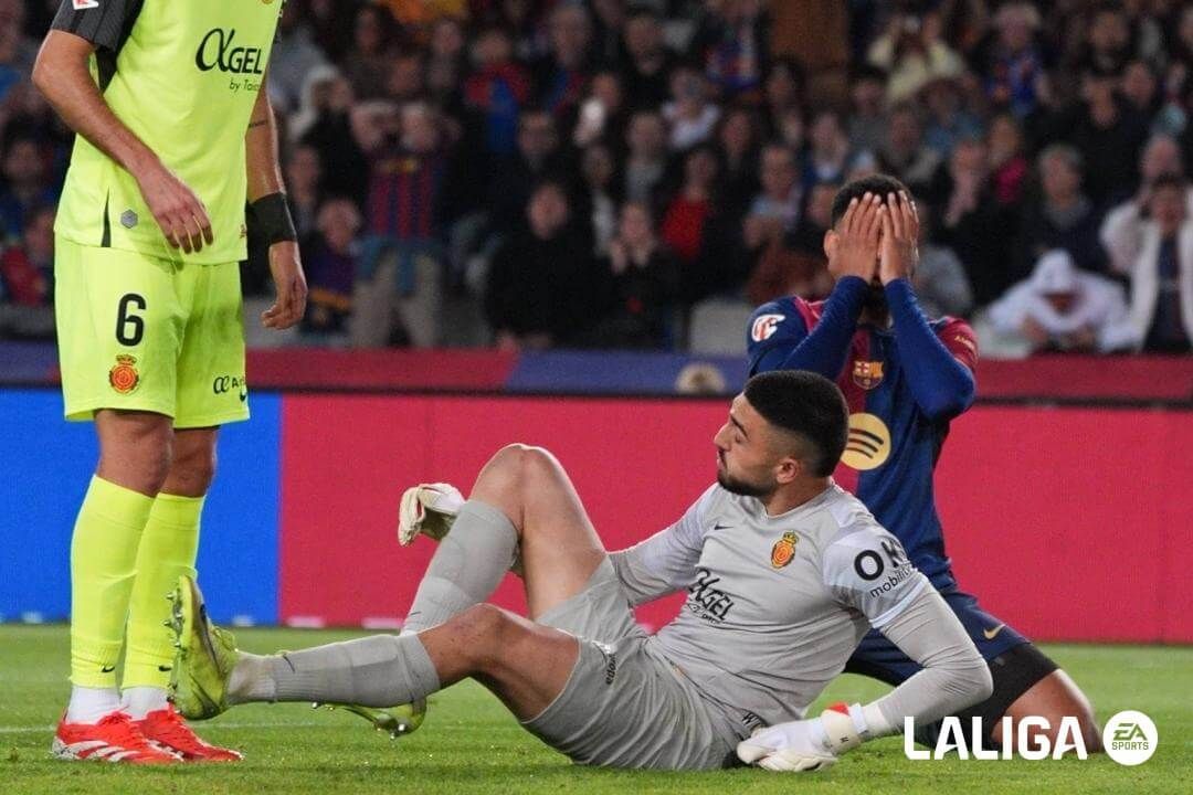 Leo Román, durante el Barcelona-Mallorca.