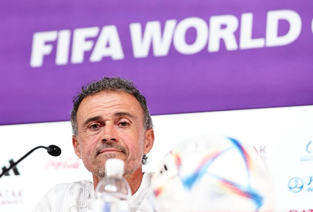 Luis Enrique, en rueda de prensa durante el Mundial.
