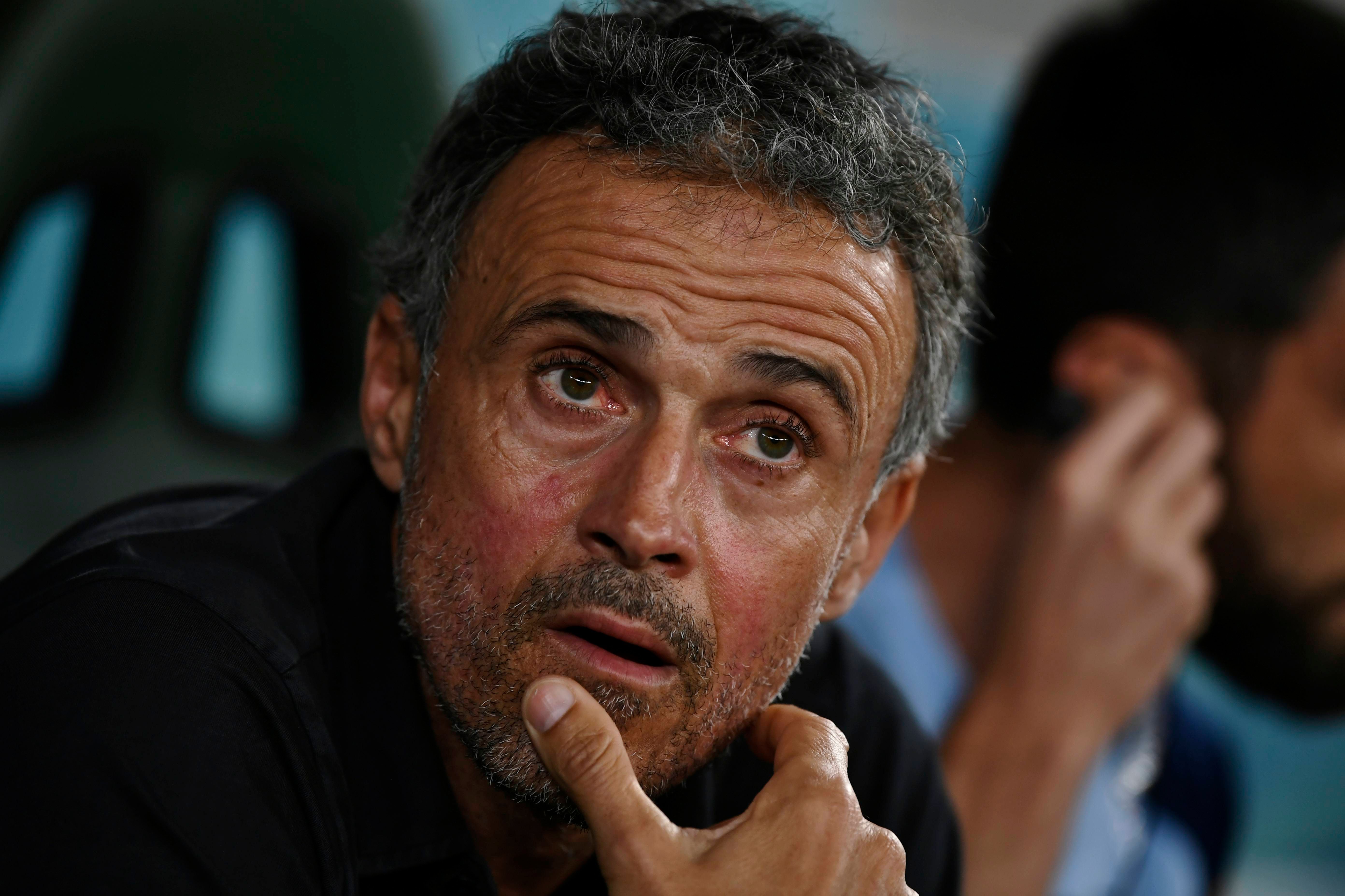 Luis Enrique, durante el Marruecos - España (Foto: Cordon Press).
