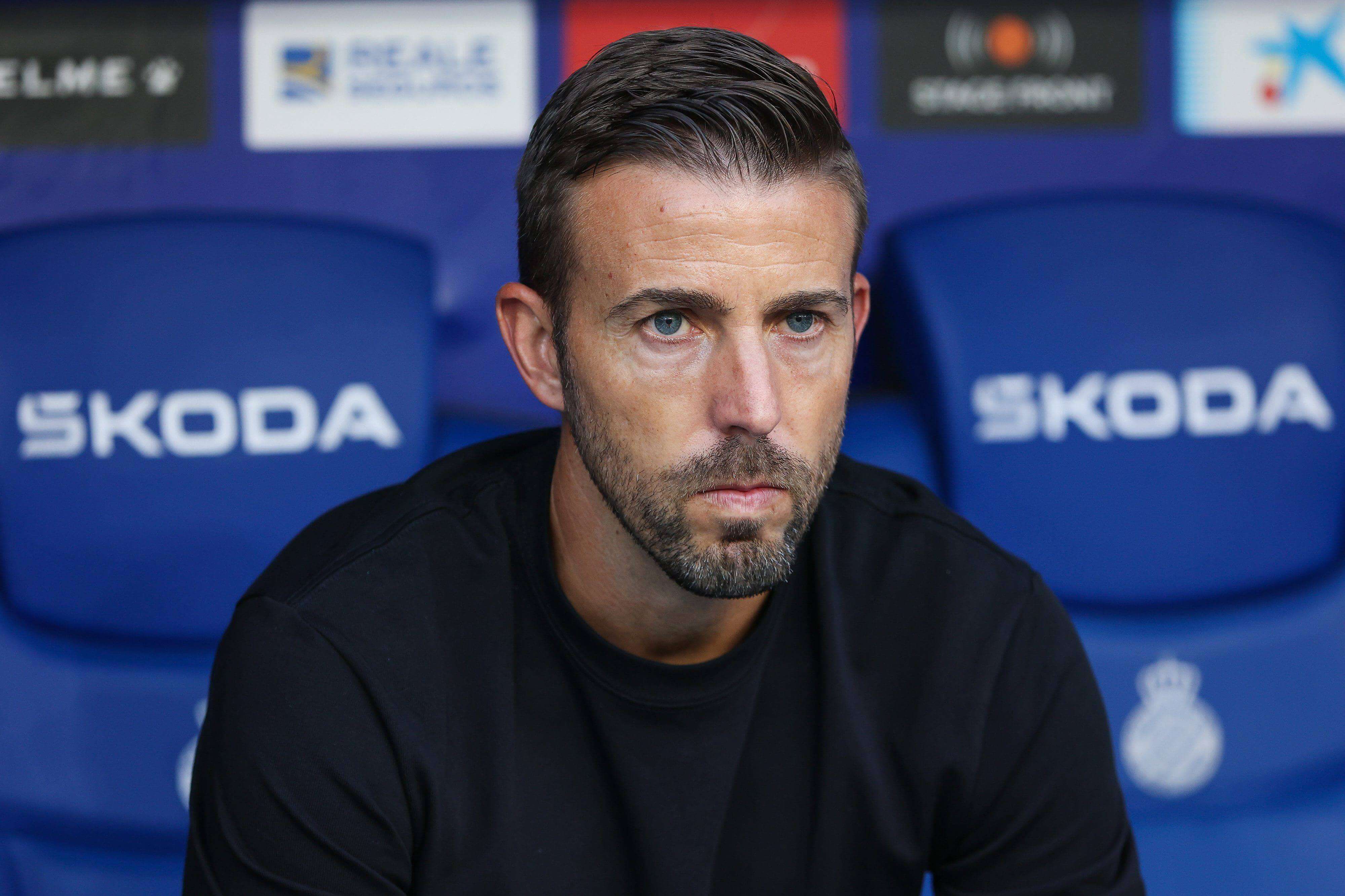 Luis García, durante un partido en su etapa en el Espanyol.