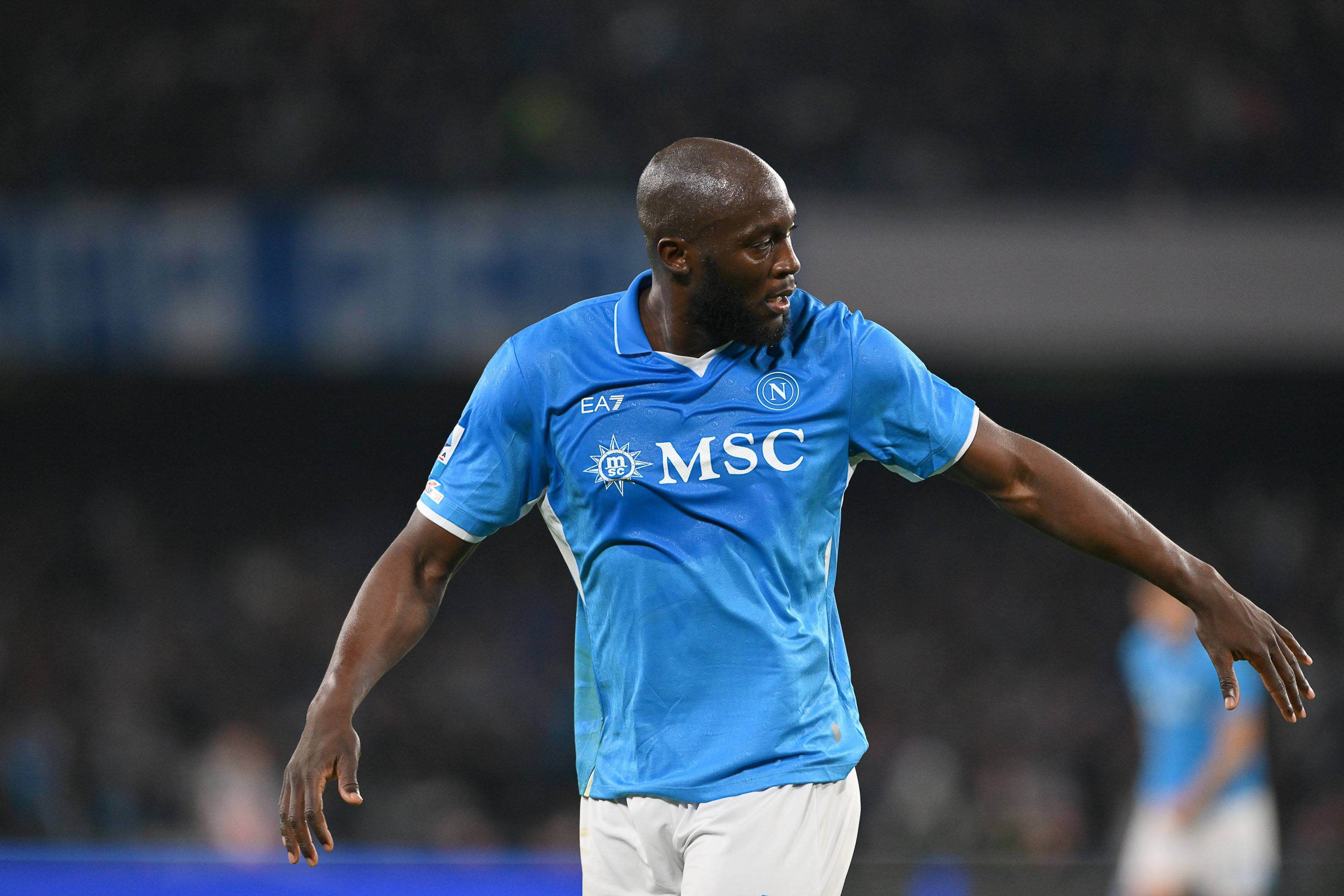 Lukaku, durante un partido con el Nápoles.