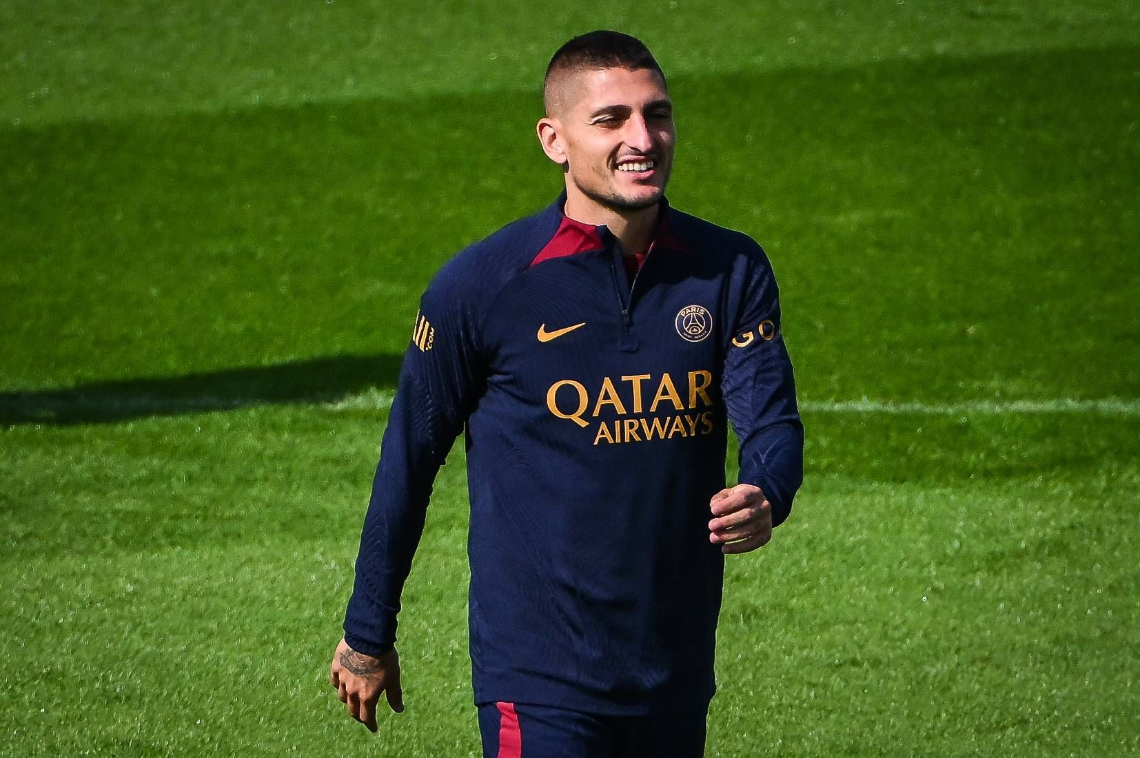 Marco Verratti, en una sesión del PSG (Foto: Cordon Press).