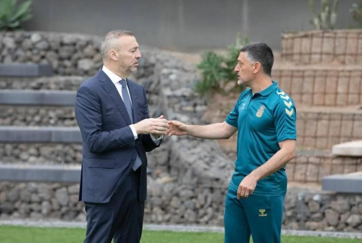 Miguel Ángel Ramírez y García Pimienta, durante su etapa en Las Palmas (Foto: UDLP).