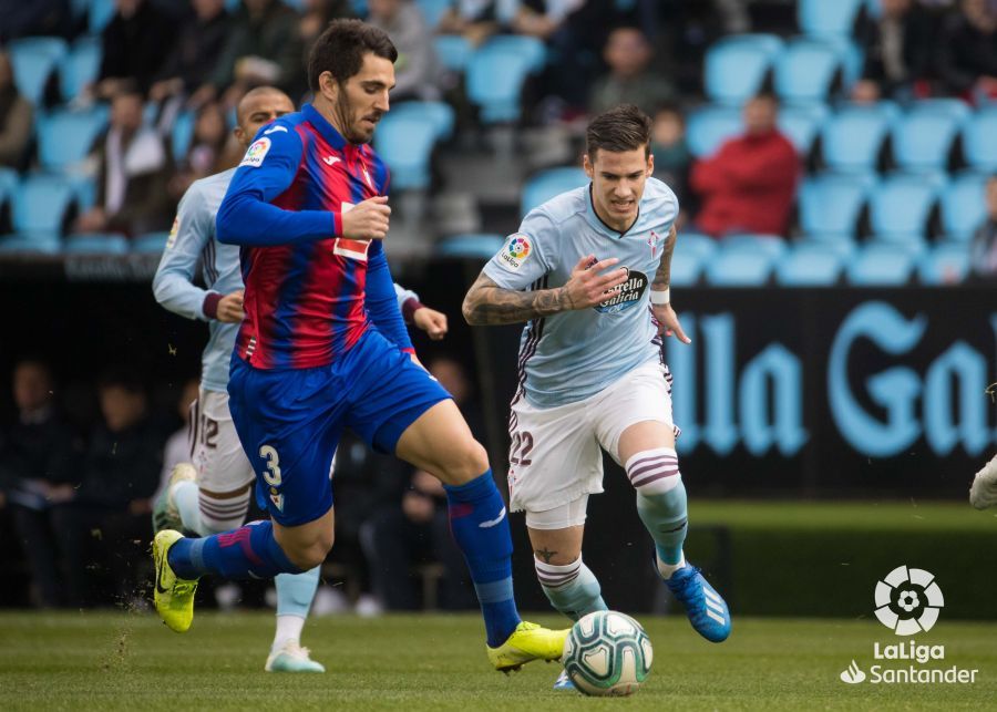Mina, durante un lance del Celta-Éibar (Foto: LaLiga).