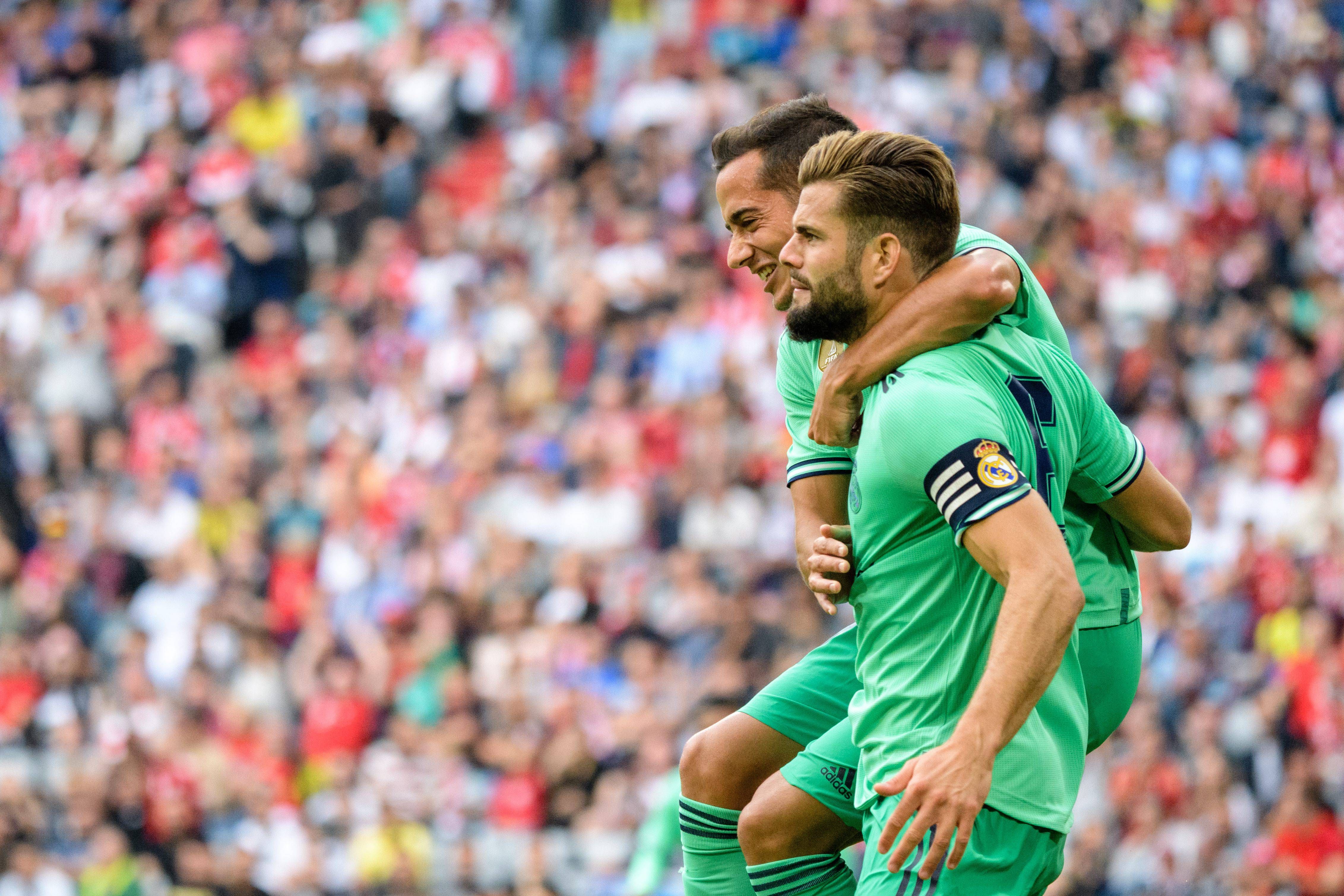  Nacho y Lucas Vázquez celebrando un gol con el Real Madrid