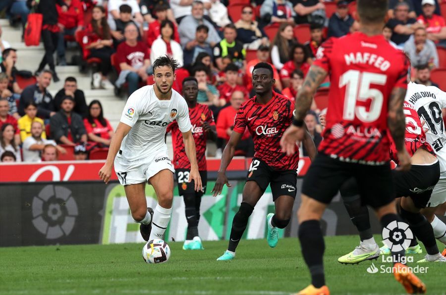 Nico, durante el Mallorca-Valencia (Foto: LaLiga).