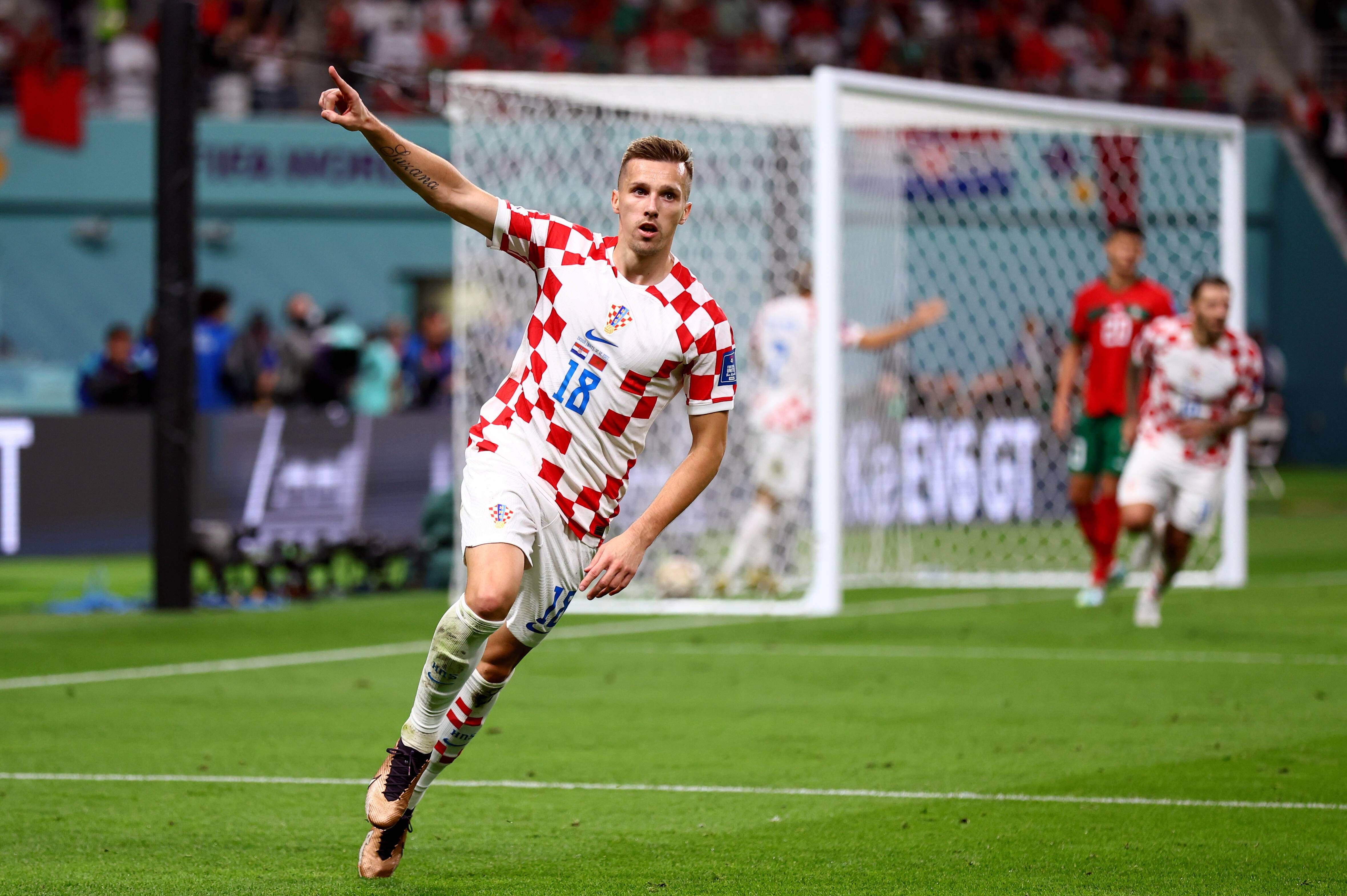  Orsic celebrando su gol ante Marruecos.