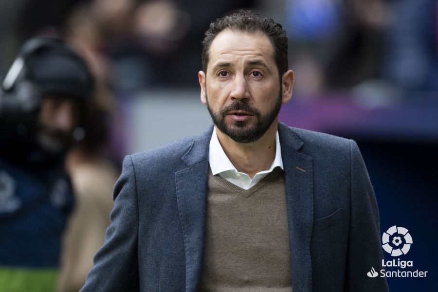  Pablo Machín, antes del duelo ante el Atlético de Madrid.