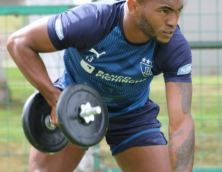 Pedro Perlaza, durante un entrenamiento.