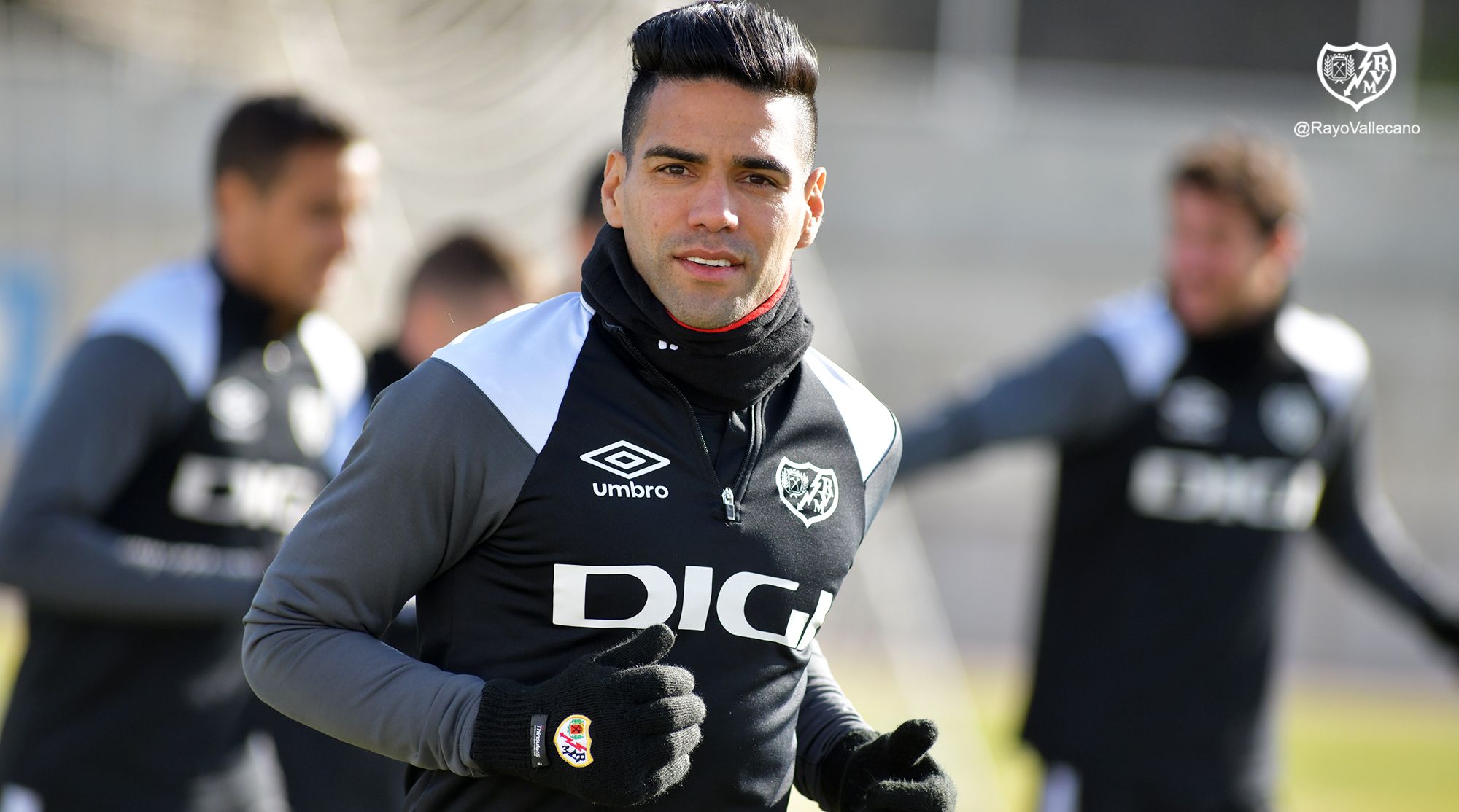Radamel Falcao, con el Rayo Vallecano en un entrenamiento (Foto: RVM).