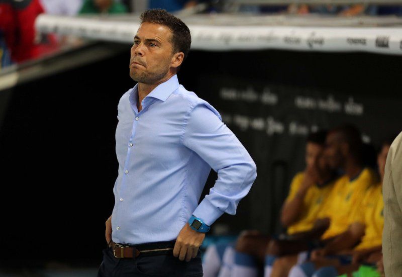  Rubi, en la banda durante el Espanyol-Éibar.