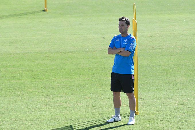 Rubi, en un entrenamiento.