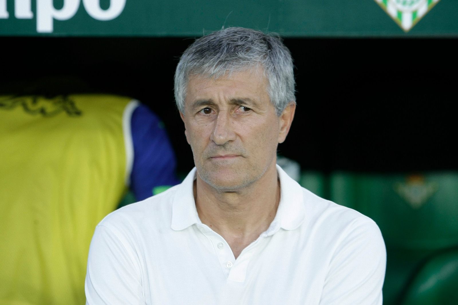  Quique Setién, en el derbi ante el Sevilla.