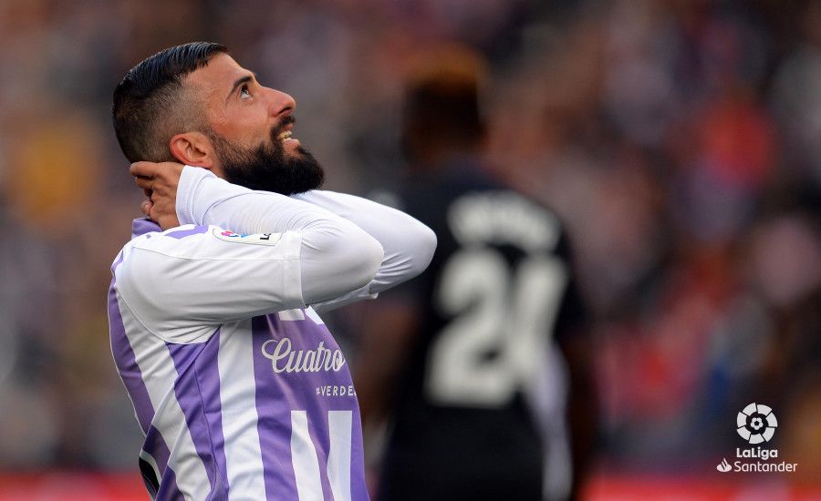  Verde se lamenta tras fallar una ocasión durante el Real Valladolid-Leganés.