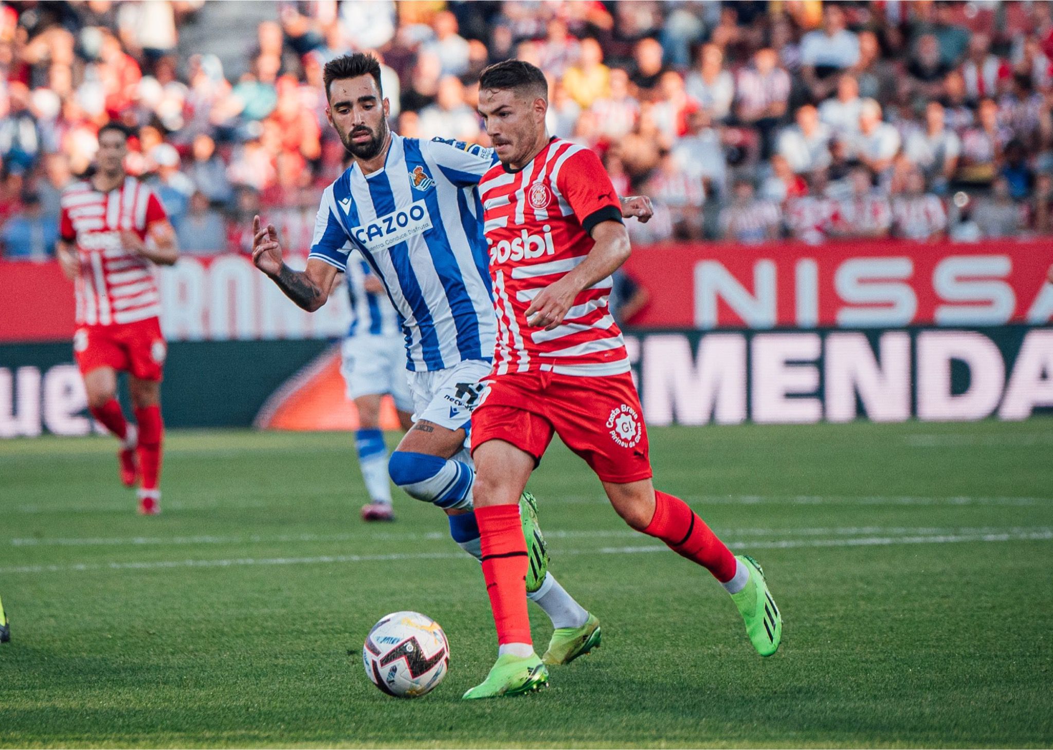  Manu Vallejo ante la Real Sociedad en Montilivi.
