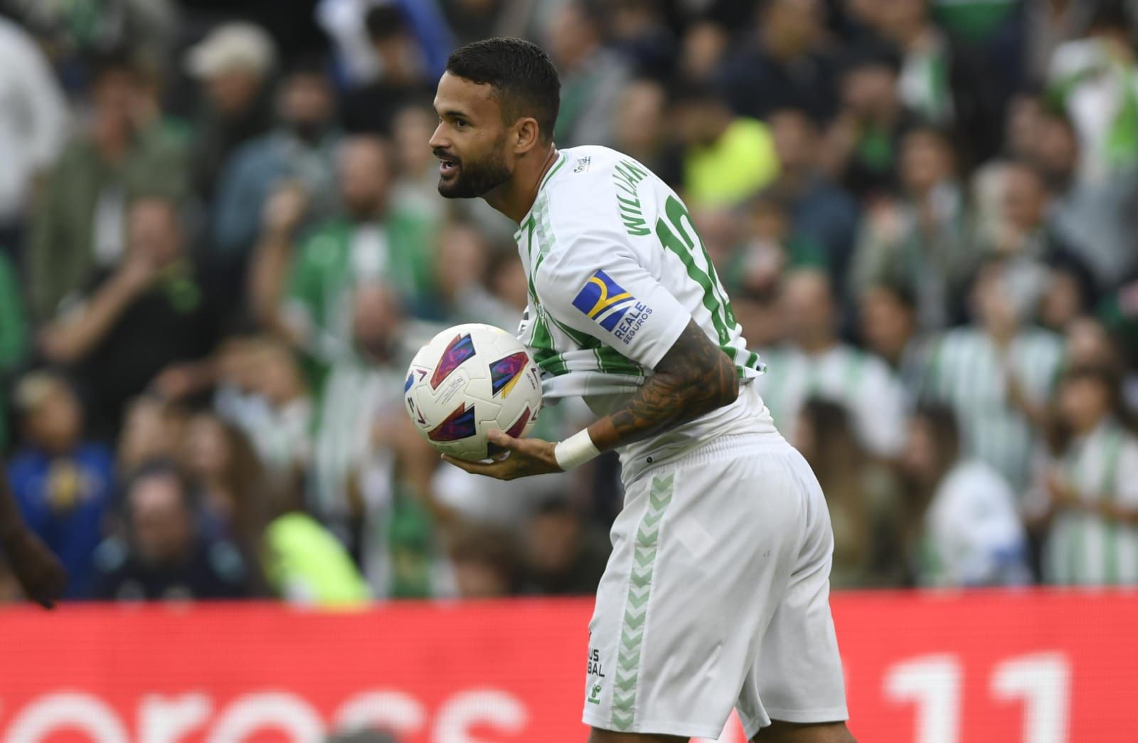 Celebración del gol de Willian José ante el Mallorca.