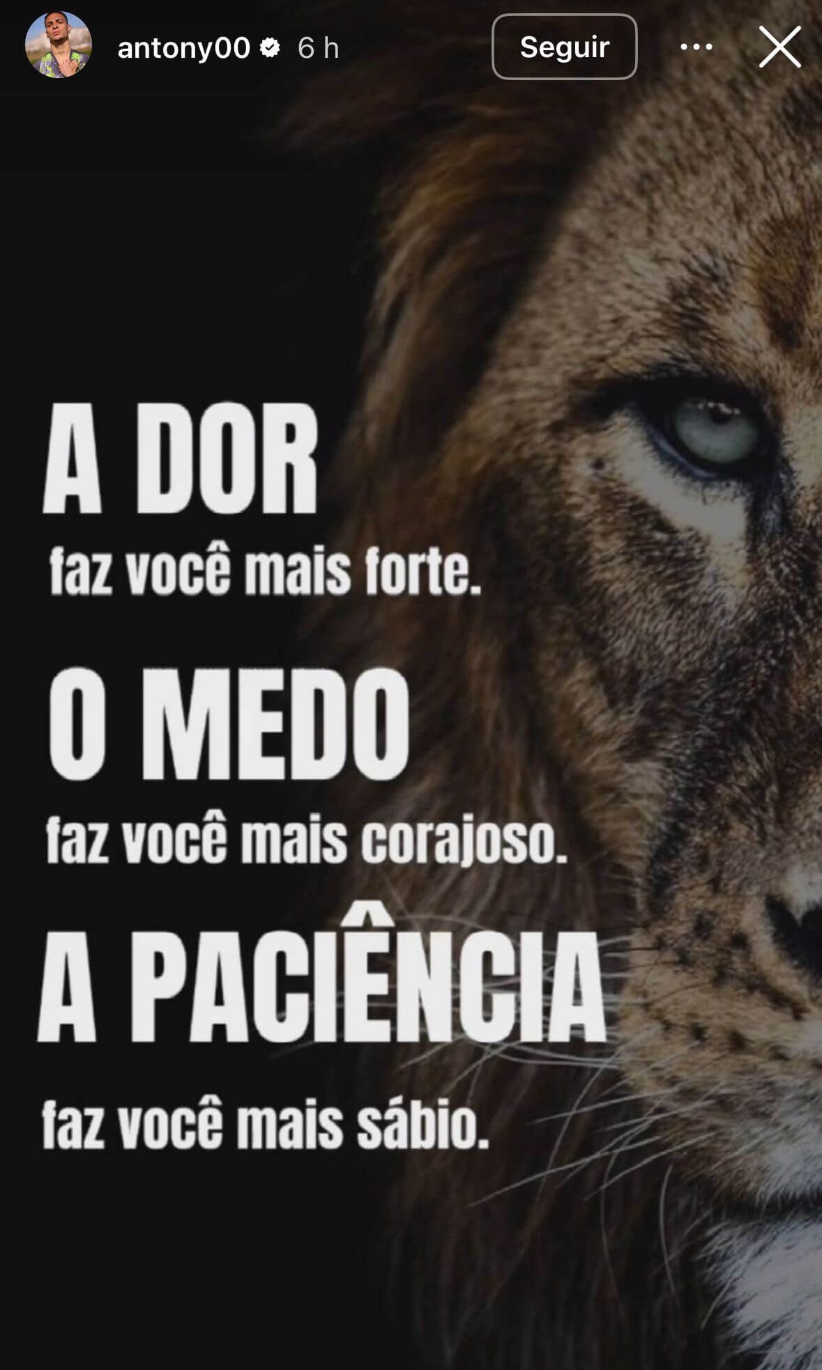  Mensaje de Antony en su perfil de Instagram.