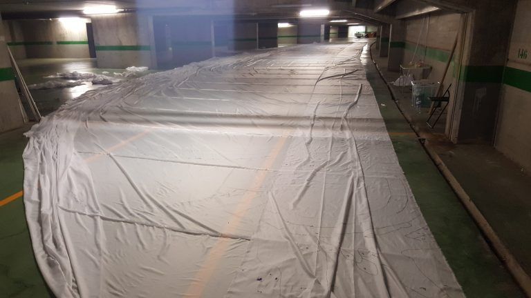  Primer paso del tifo, con la tela estirada.