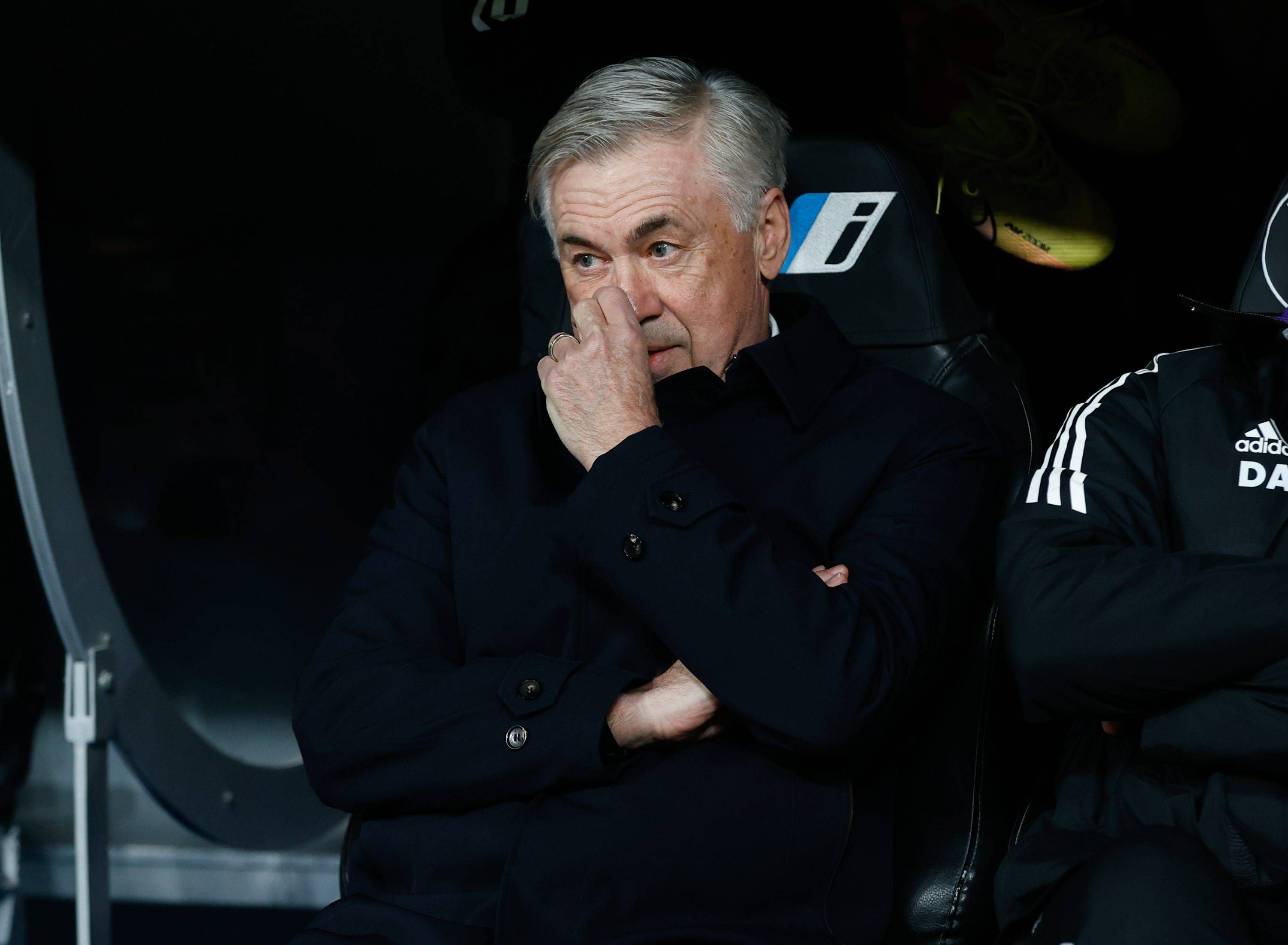 Ancelotti, en el banquillo del Santiago Bernabéu.