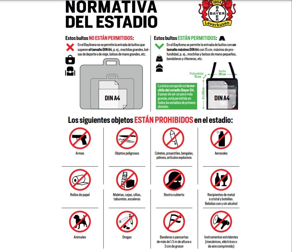  Objetos prohibidos.