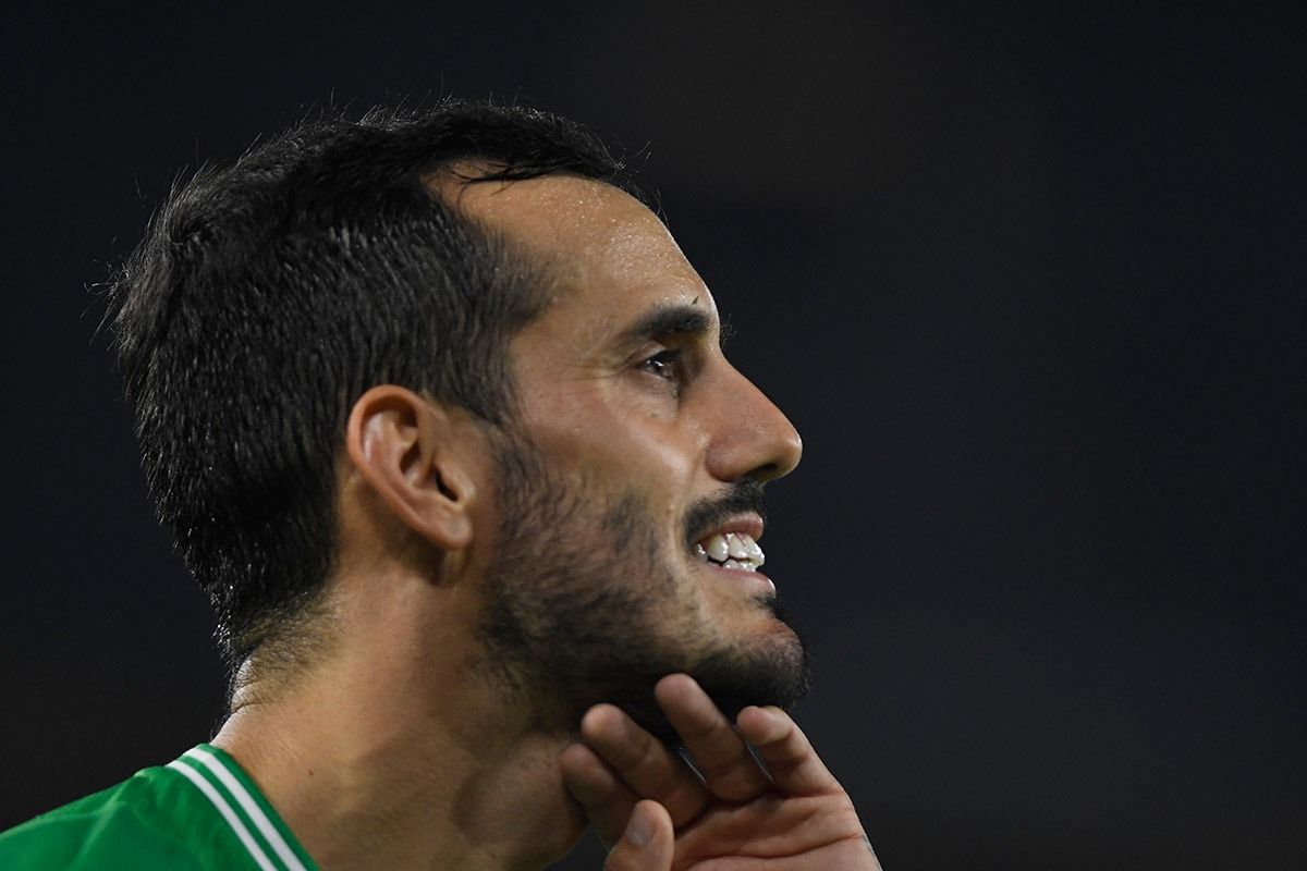 Juanmi celebra su gol al Cádiz.