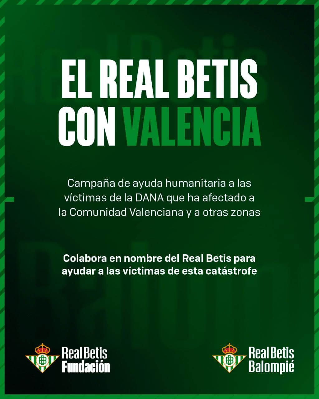  El Betis, con los afectados por la DANA en Valencia.