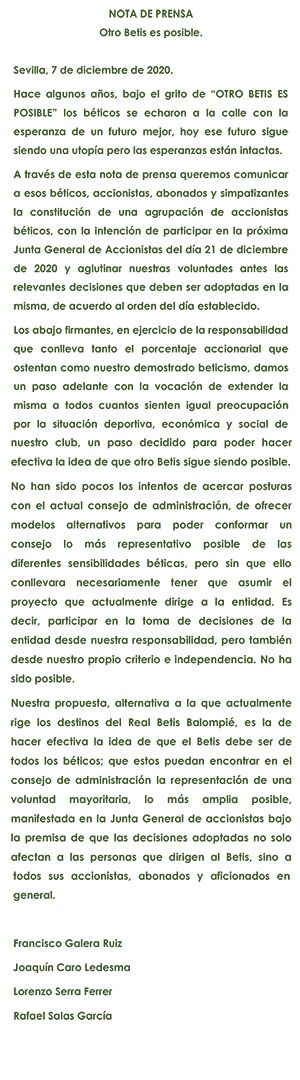  El documento de Otro Betis es posible.