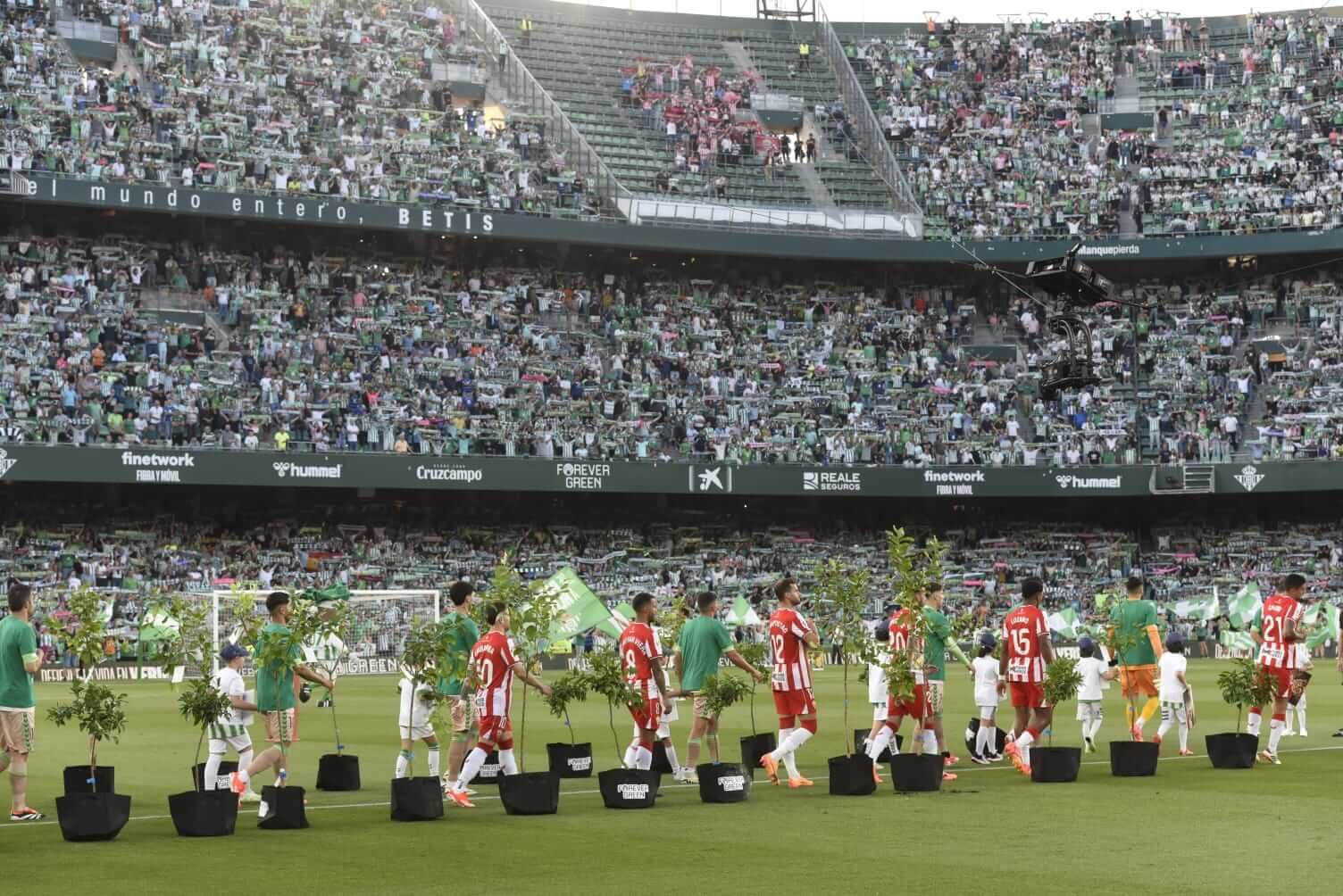  Imagen previa al encuentro entre el Real Betis y el Almería. 