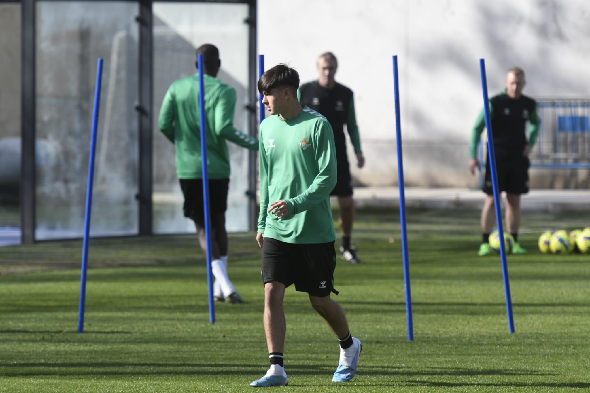  Dani Pérez, en el entrenamiento del Betis