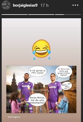  El meme que compartió Borja Iglesias.