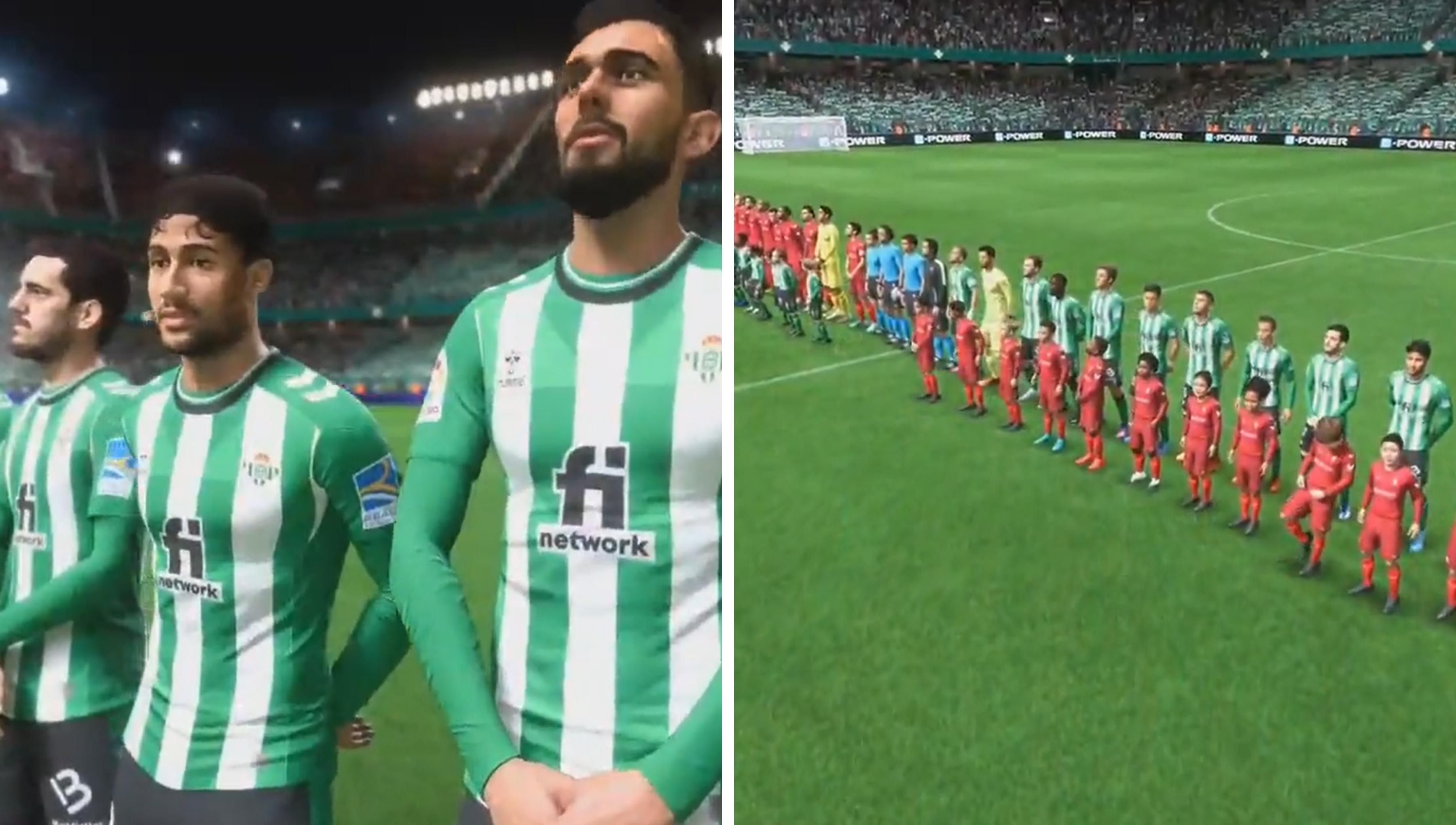  El momento del himno del Betis en el FIFA 23.