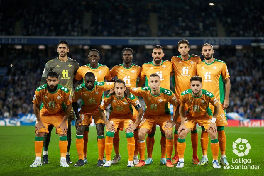 El once del Betis ante la Real Sociedad.
