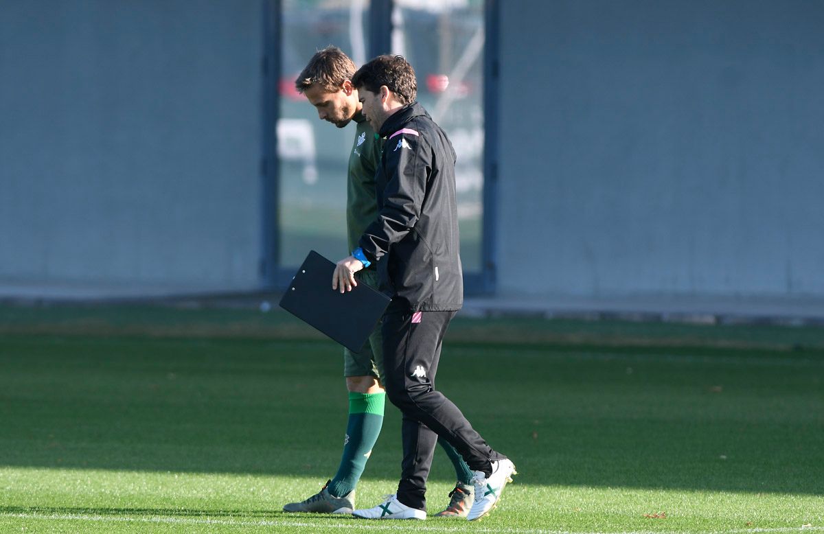  Rubi, en el entrenamiento previo al partido ante el Antoniano.