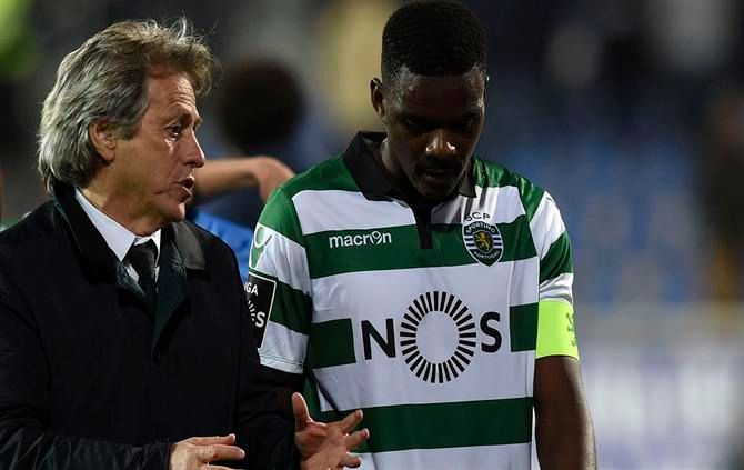 Jorge Jesus y William Carvalho en el Sporting.