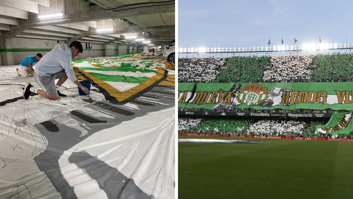  Juan Miranda pintó el tifo del Betis-Barcelona