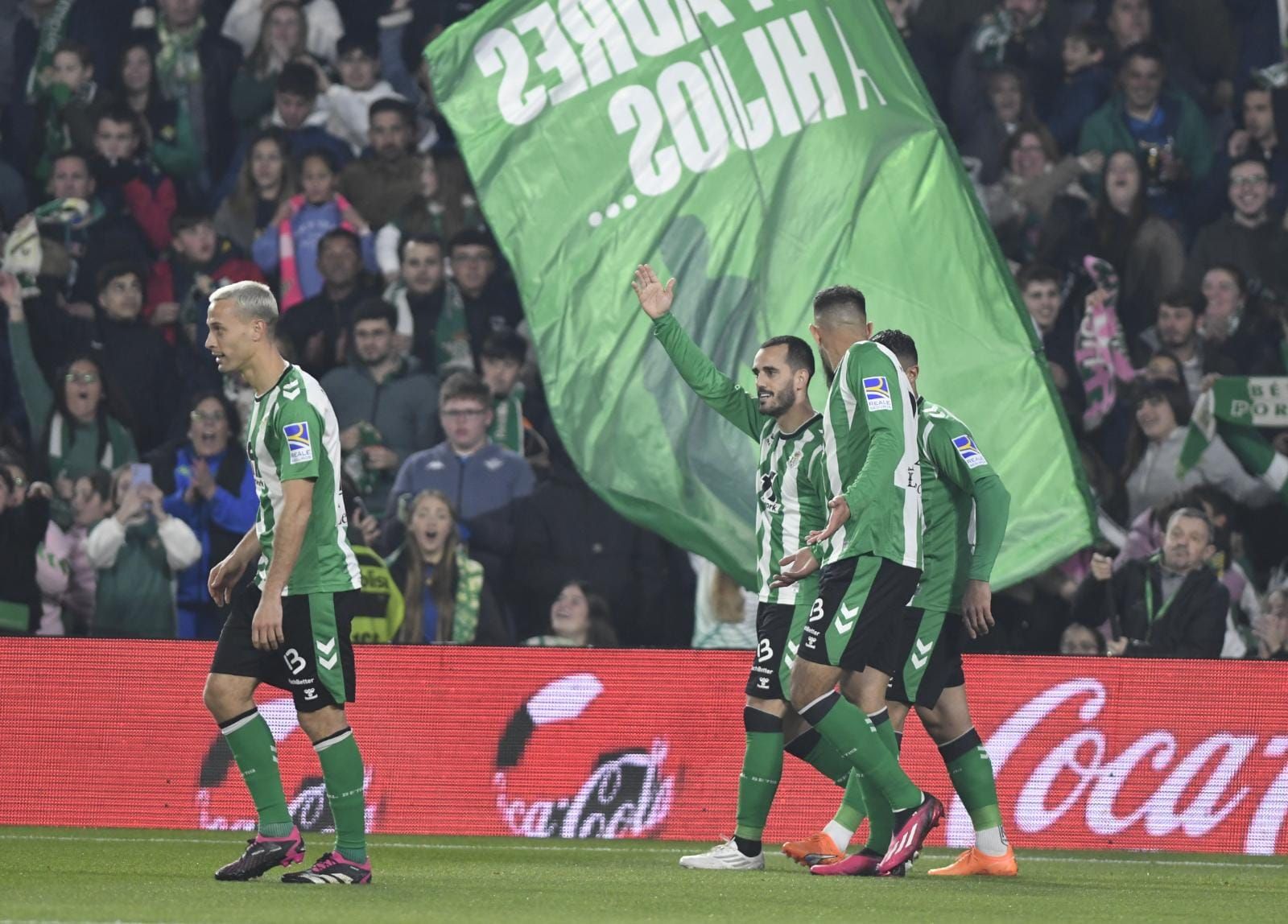  La celebración de uno de los goles del Betis - Celta