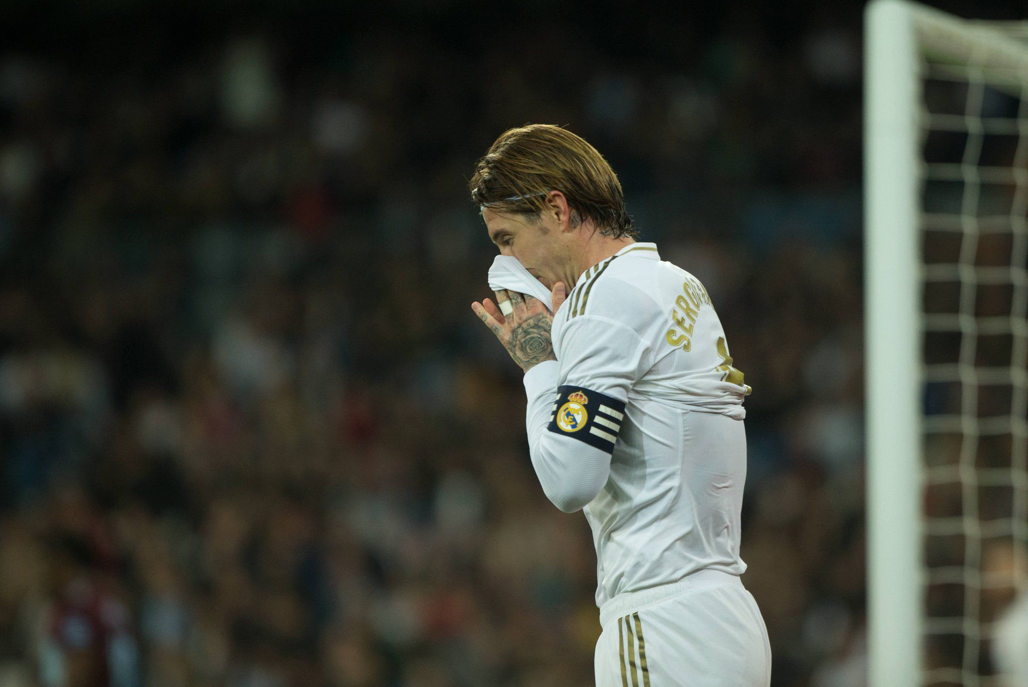  Sergio Ramos se lamenta durante el Real Madrid-Celta.