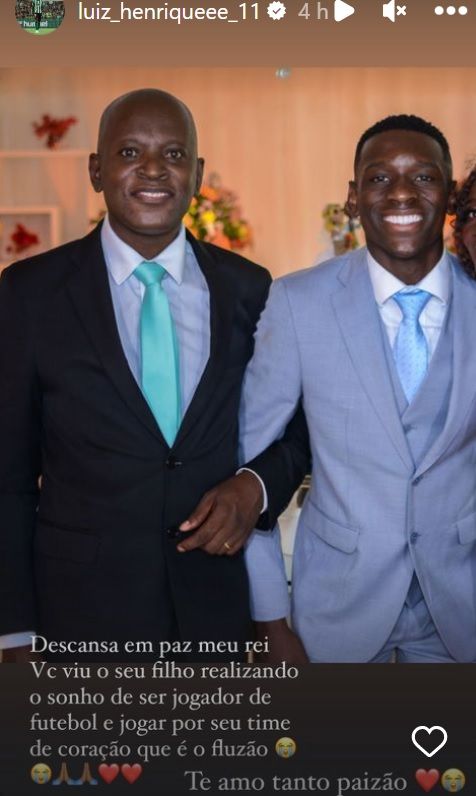  El mensaje de Luiz Henrique a su padre.