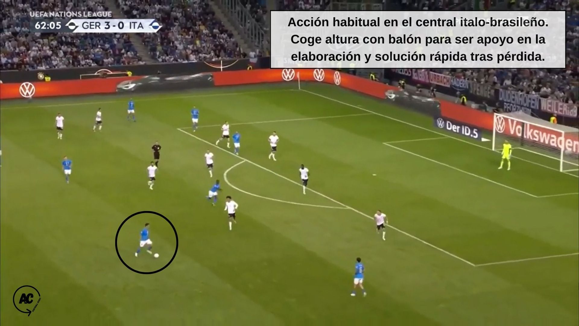  Luiz Felipe, en una acción con la selección italiana.