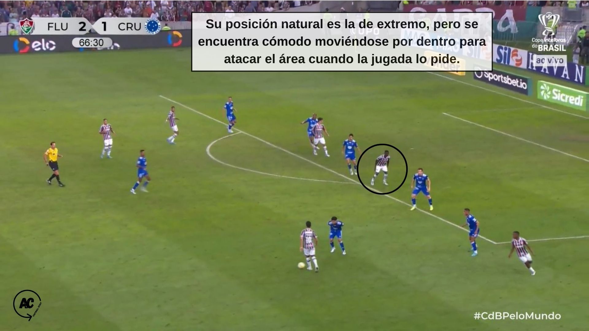 Luiz Henrique, posicionado como delantero centro