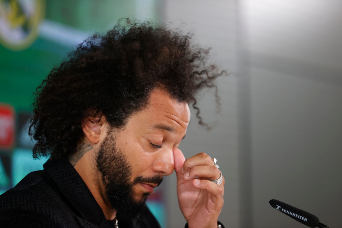 Marcelo, emocionado en su despedida del Real Madrid.