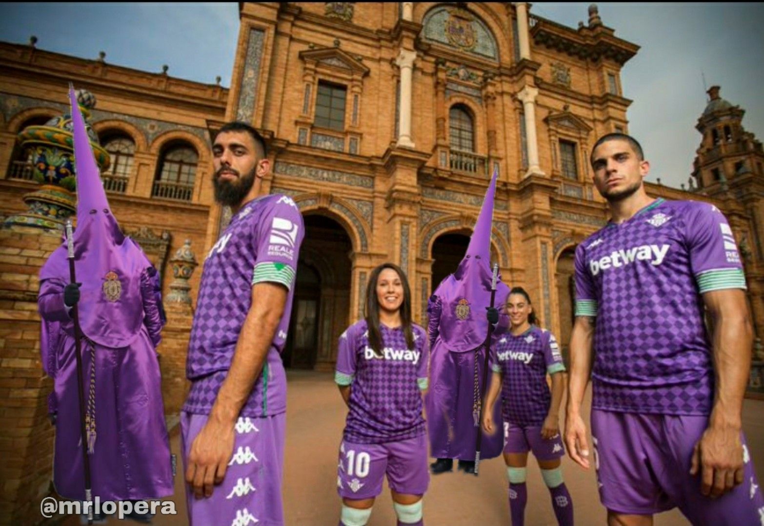  Meme inspirado en la Hermandad de la O sobre la segunda equipación del Real Betis Balompié.