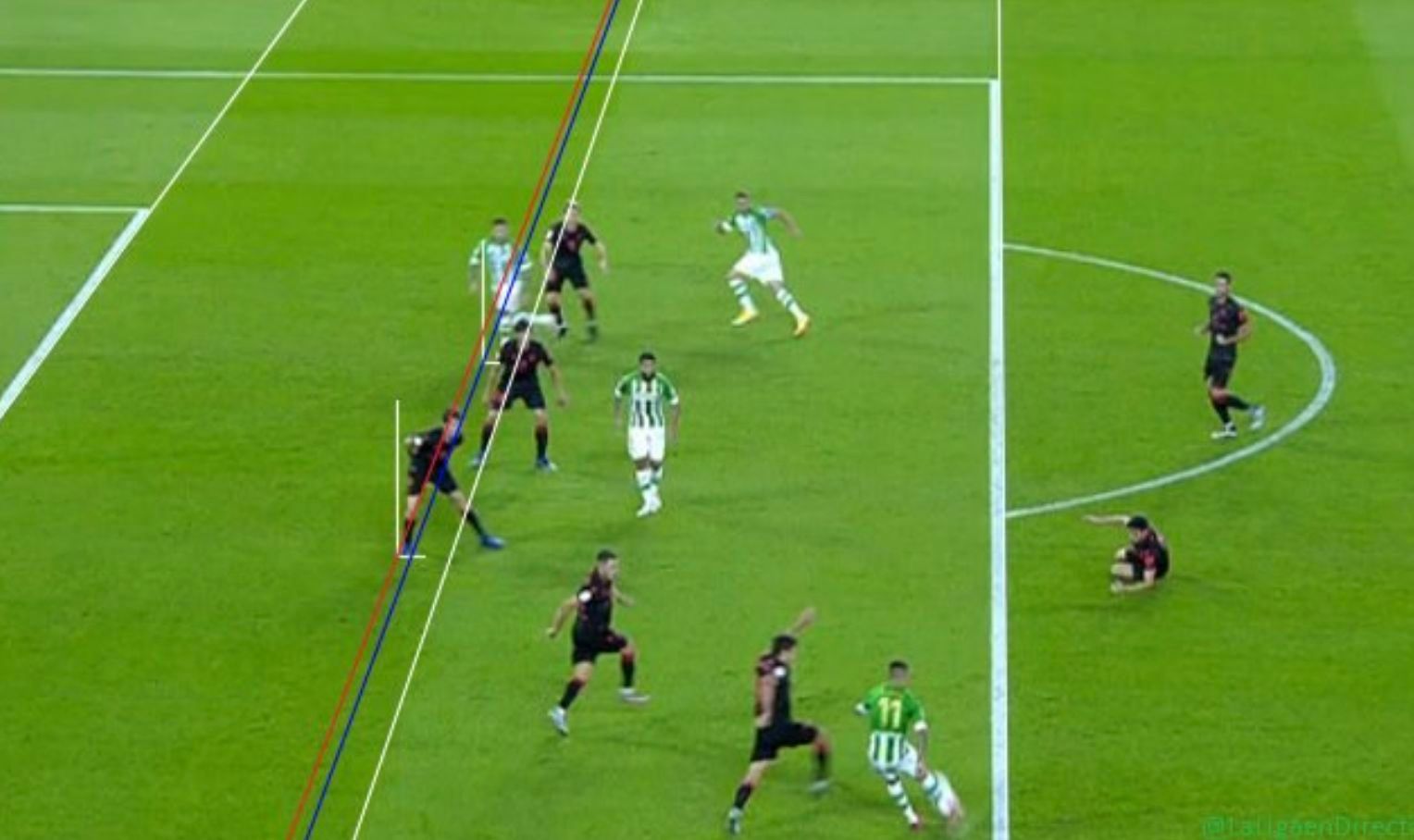 Nuevas líneas en el fuera de juego de Sanabria ante la Real Sociedad.